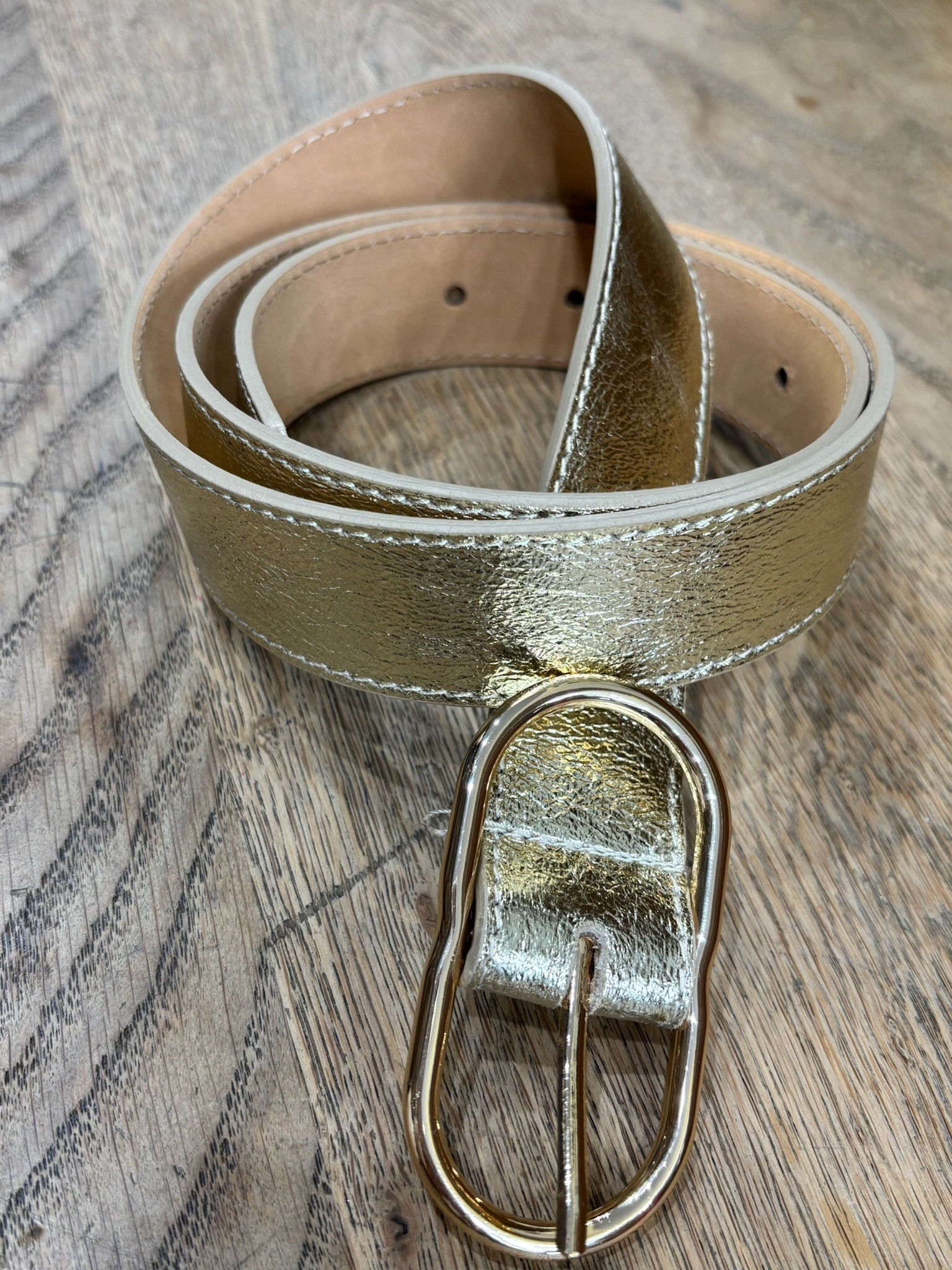 Ceinture cuir gold