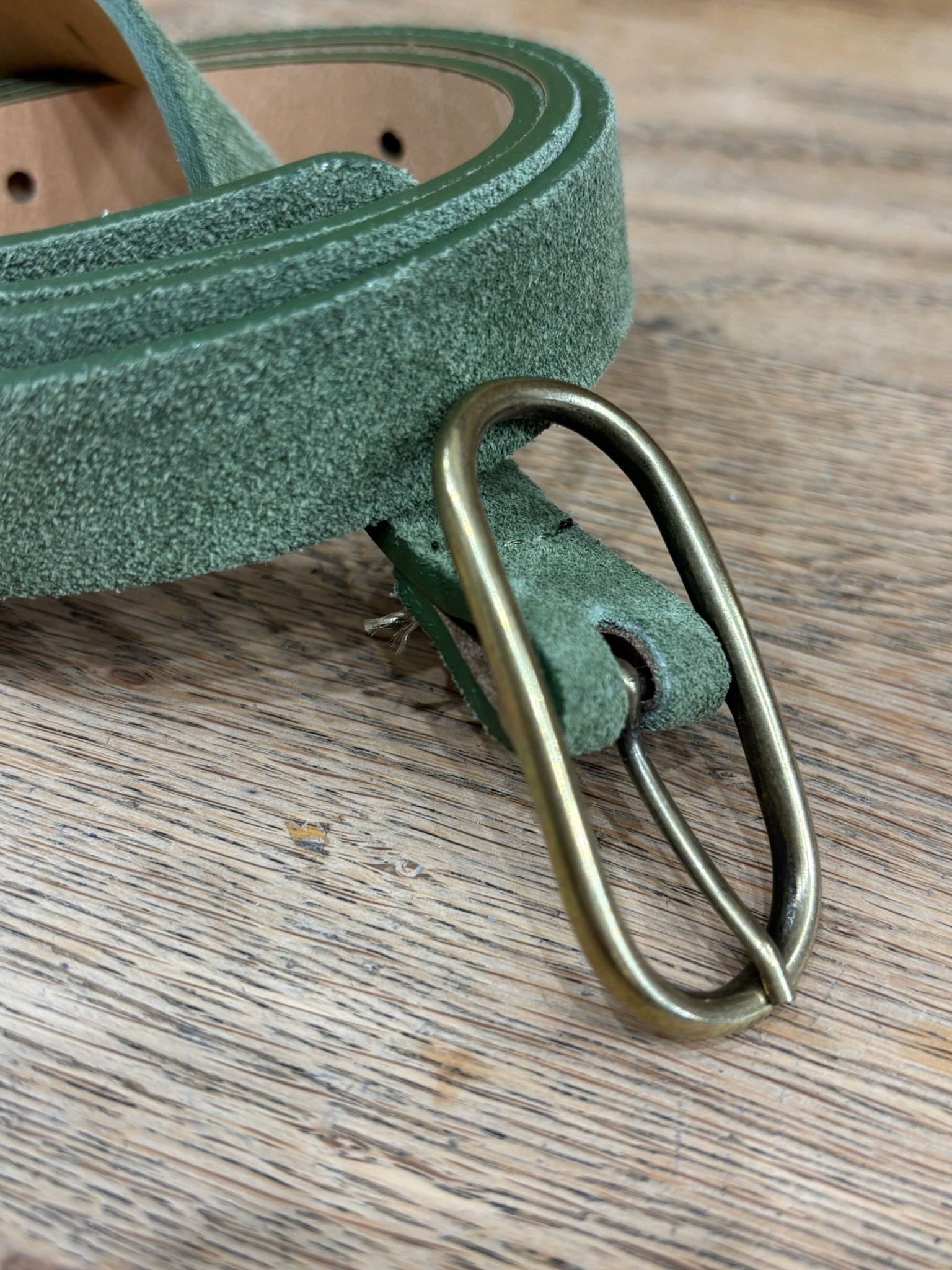 Ceinture daim kaki mini boucle gold