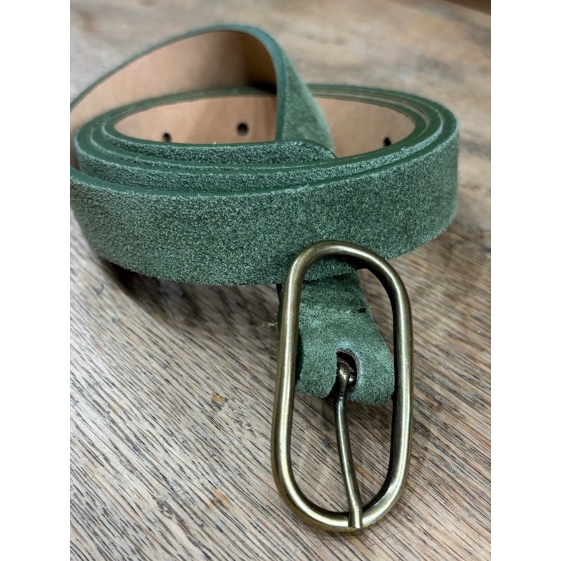Ceinture daim kaki mini boucle gold