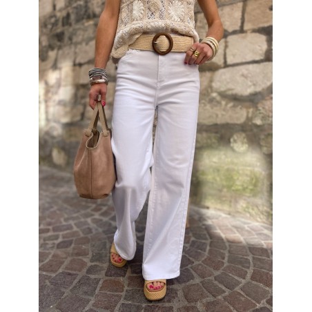 Jean flare blanc