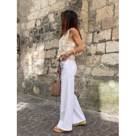 Jean flare blanc