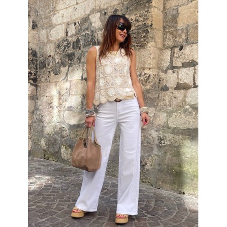 Jean flare blanc