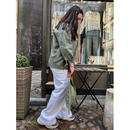 Jean flare blanc