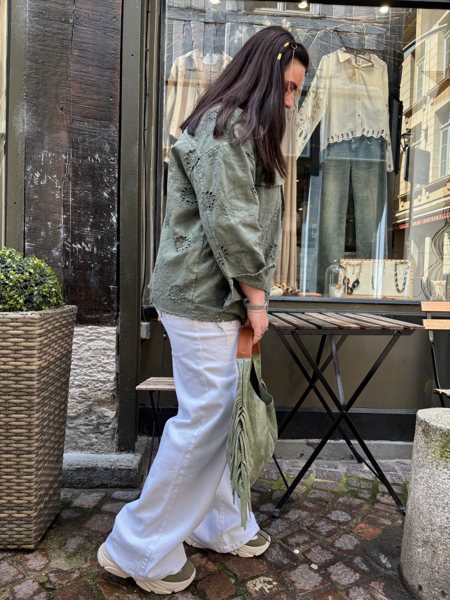 Jean flare blanc