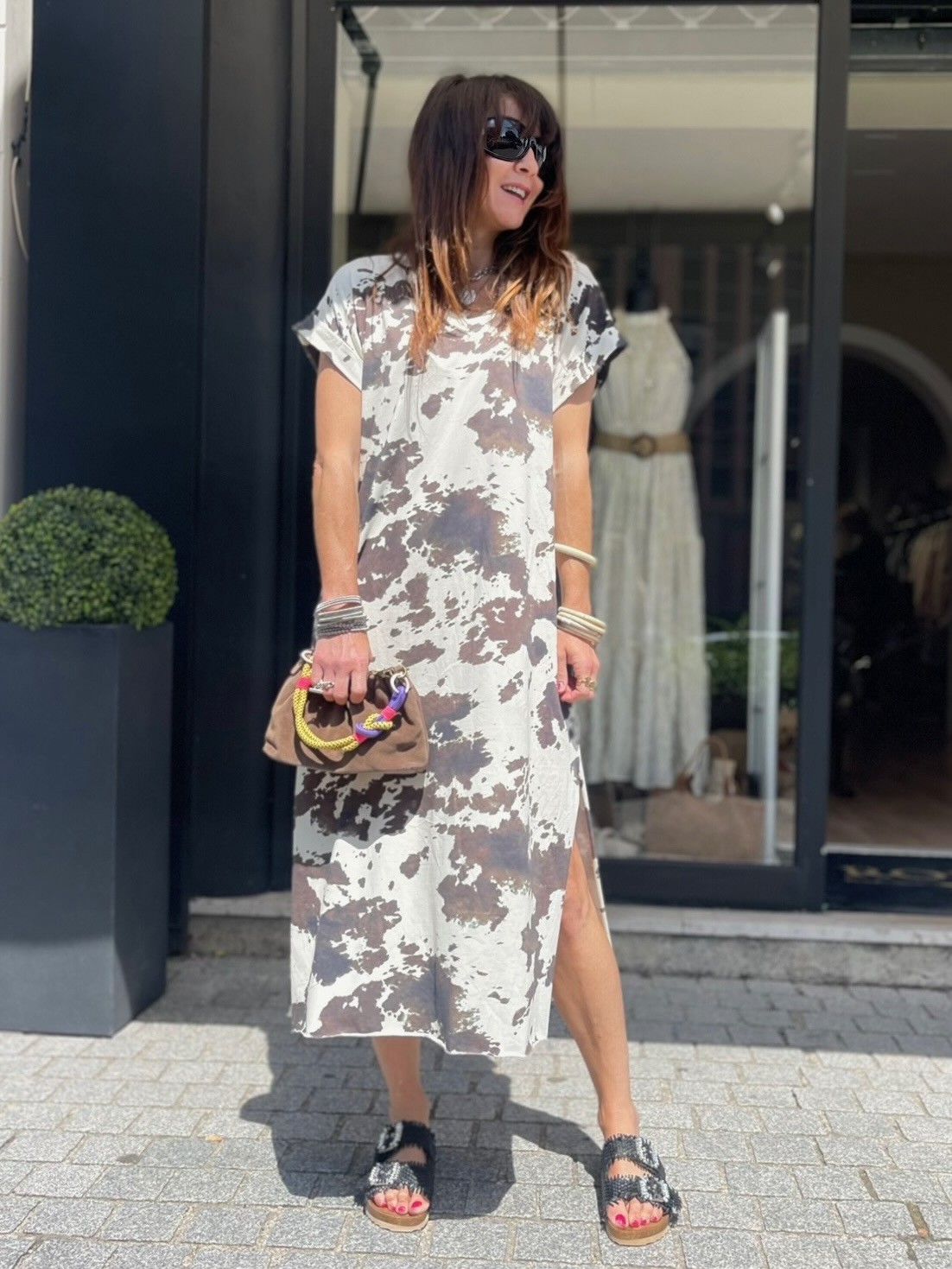 Robe longue motifs choco