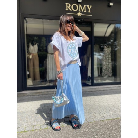 Top vintage bleu