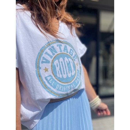 Top vintage bleu