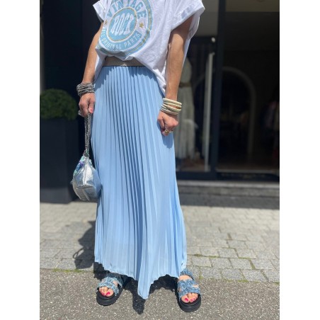 Jupe plissée bleue