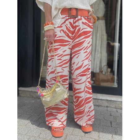 Pantalon fluide à motifs