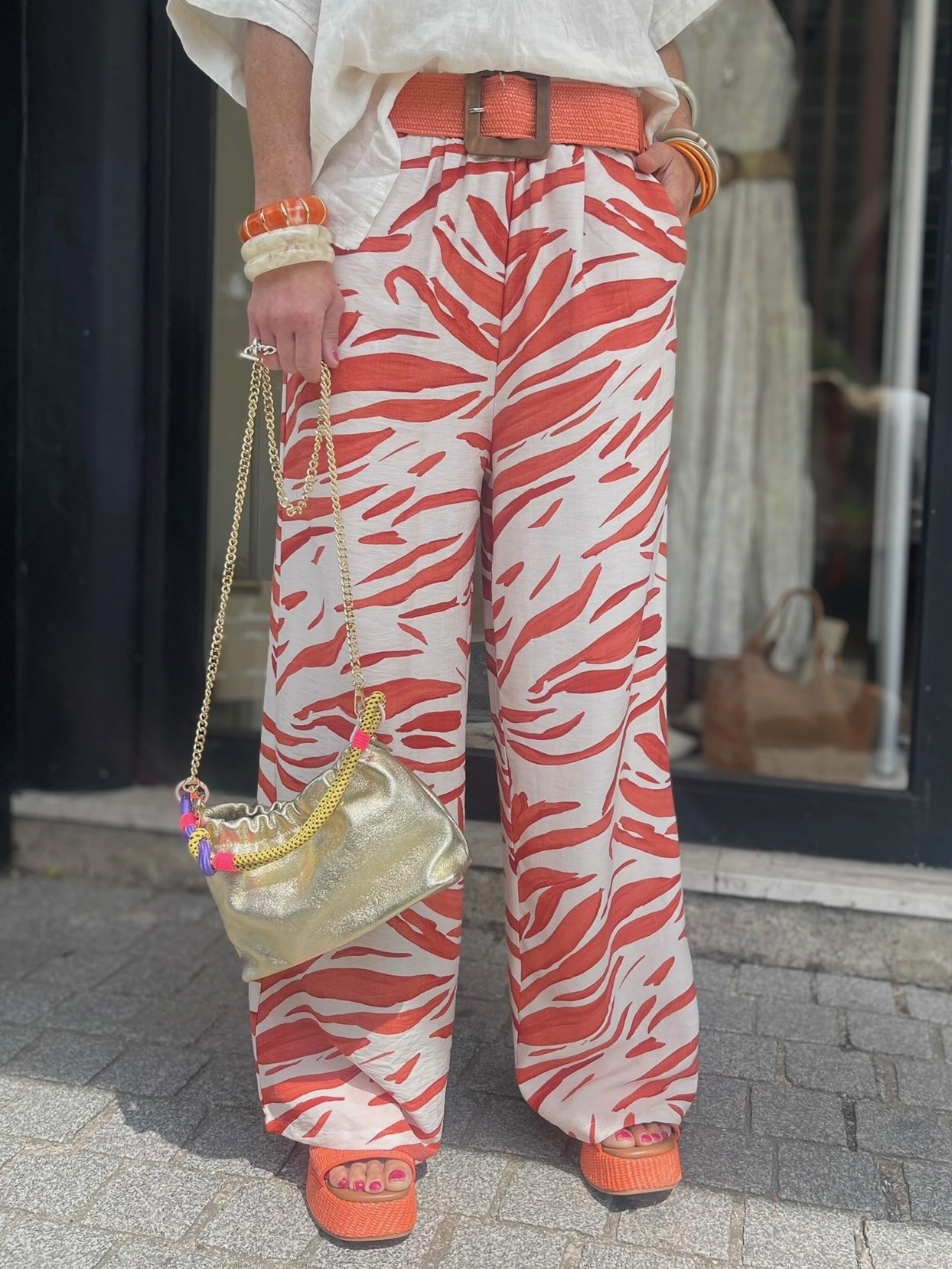 Pantalon fluide à motifs