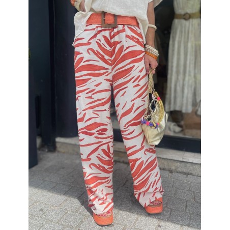 Pantalon fluide à motifs