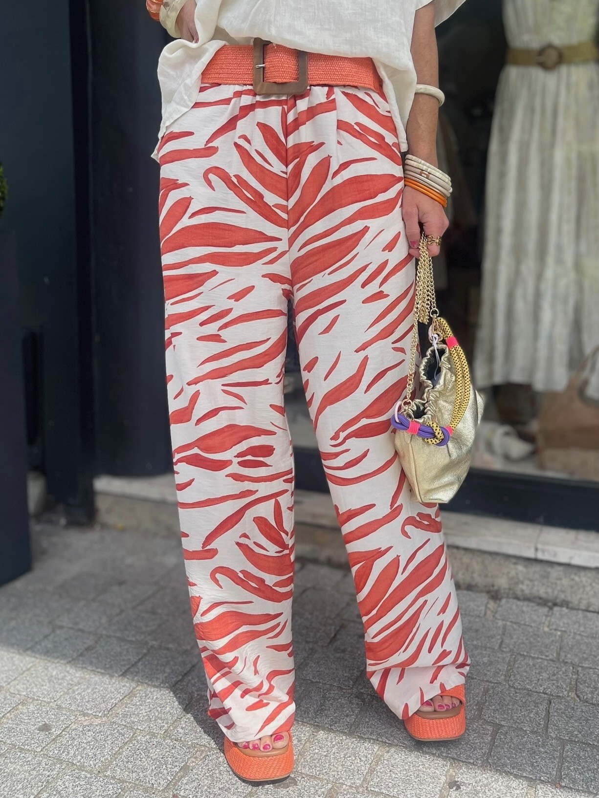 Pantalon fluide à motifs