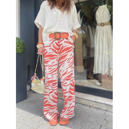 Pantalon fluide à motifs