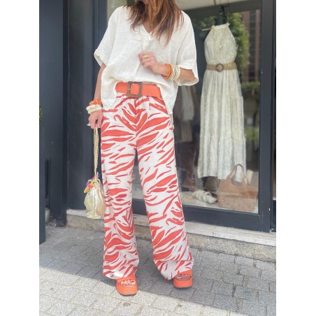 Pantalon fluide à motifs