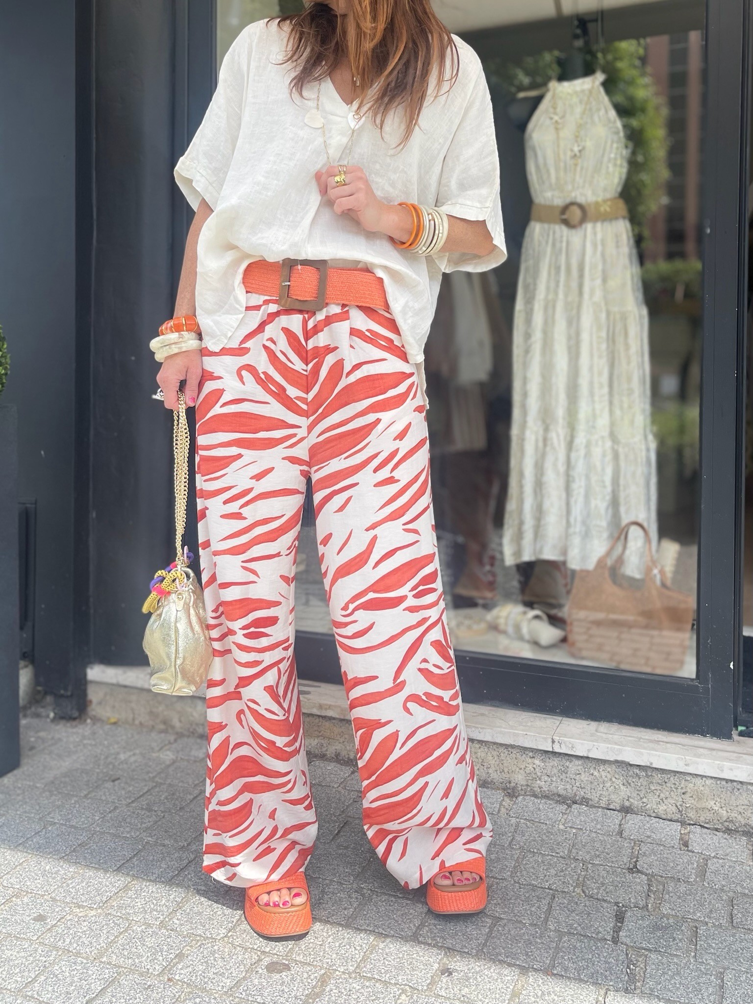 Pantalon fluide à motifs