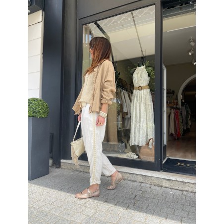 Chemise lin camel