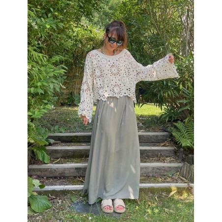 Pull crochet beige