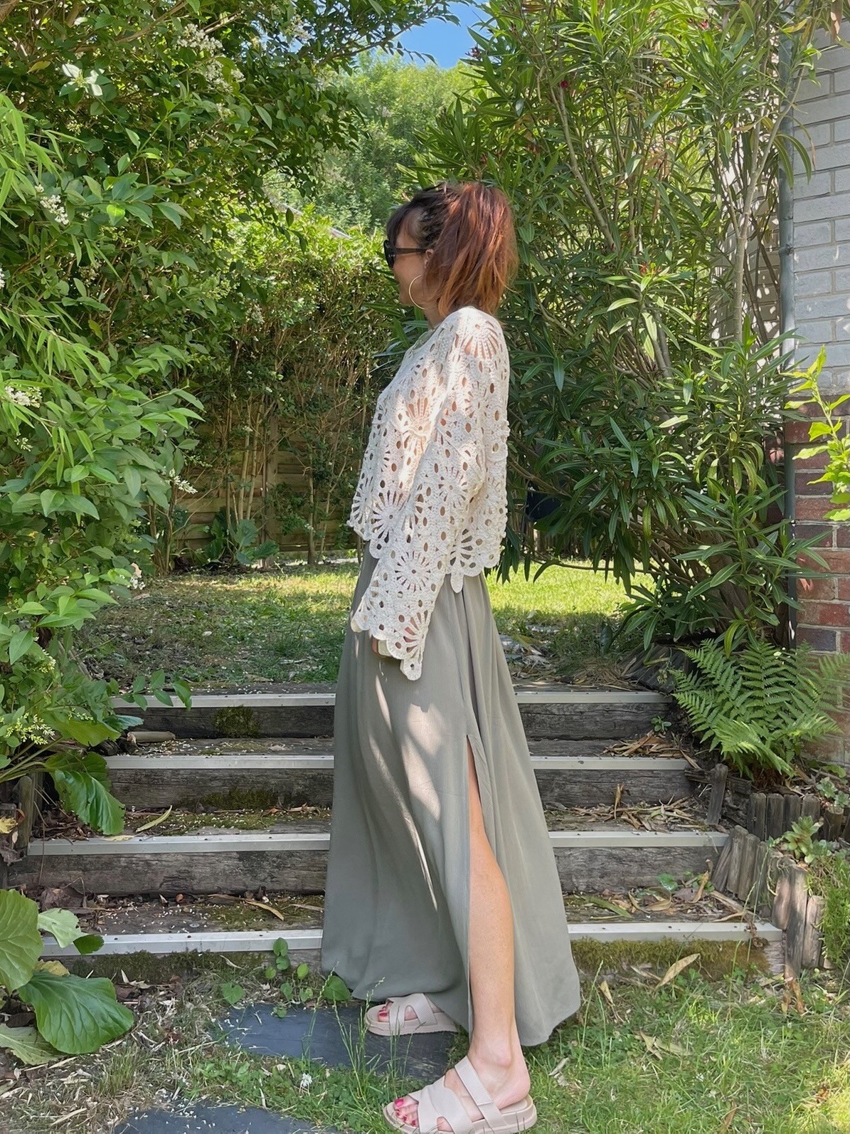 Pull crochet beige