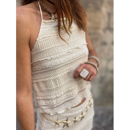 Ensemble écru dentelle
