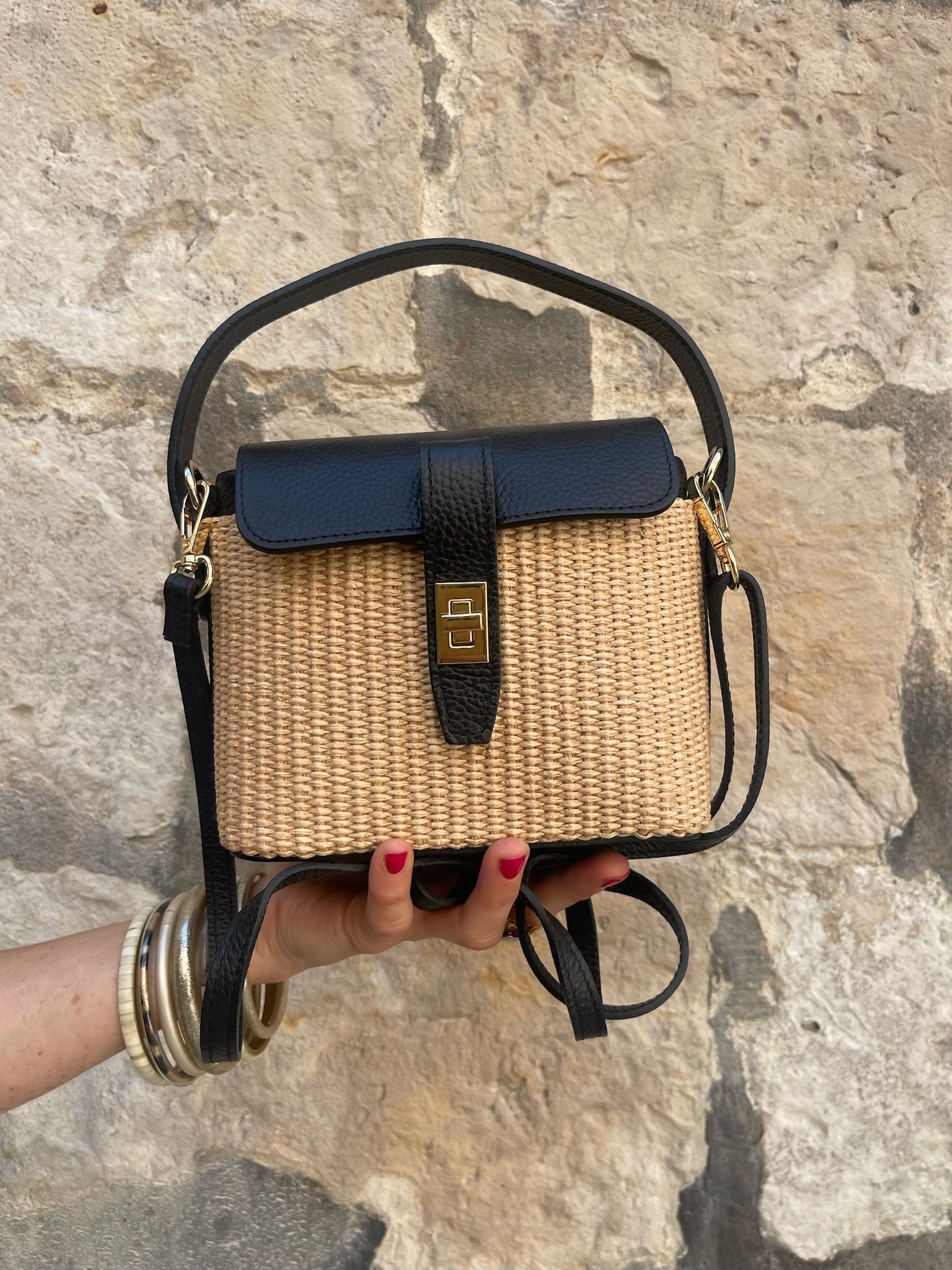 Sac rotin noir