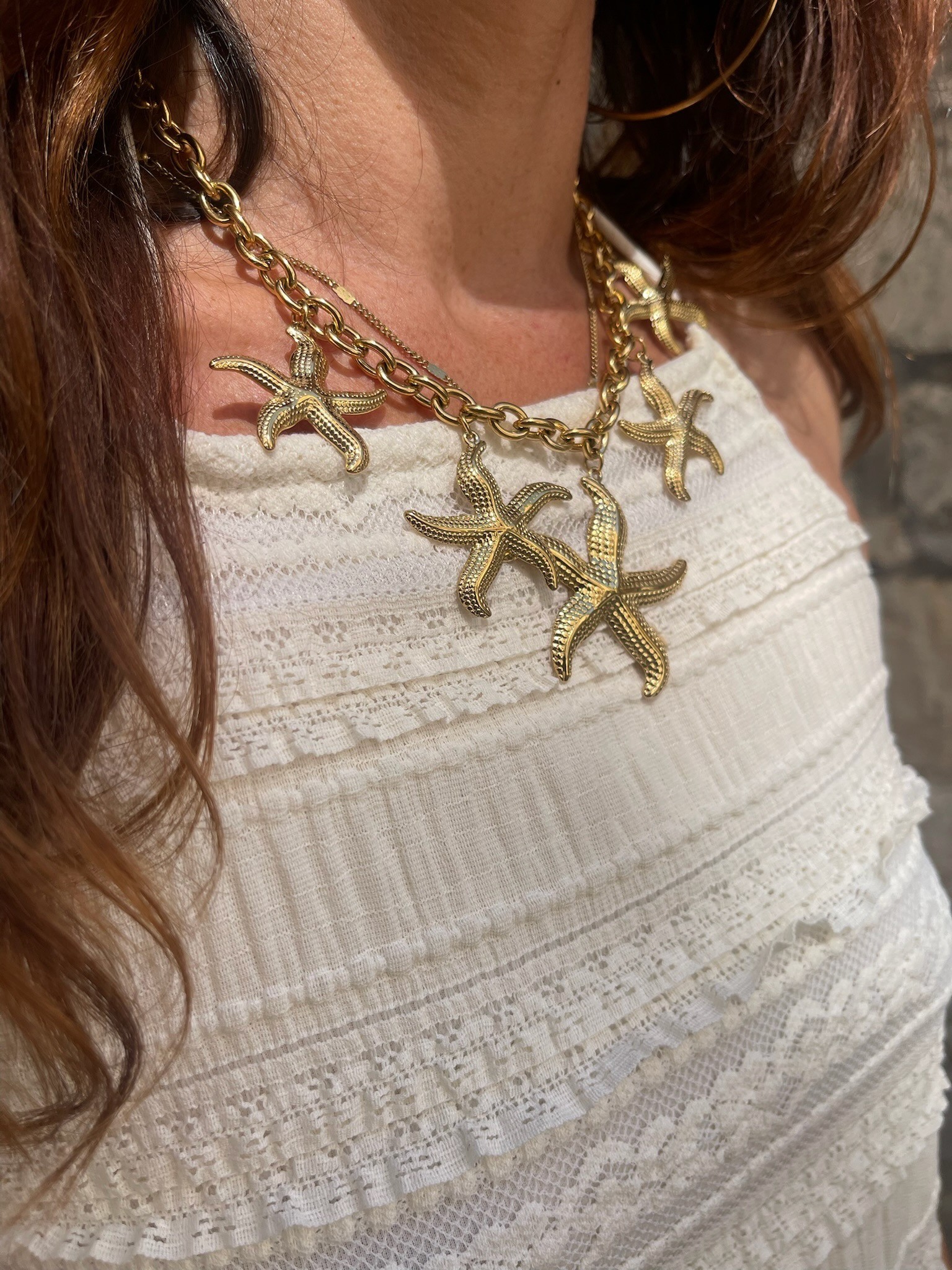 Collier étoiles de mer gold