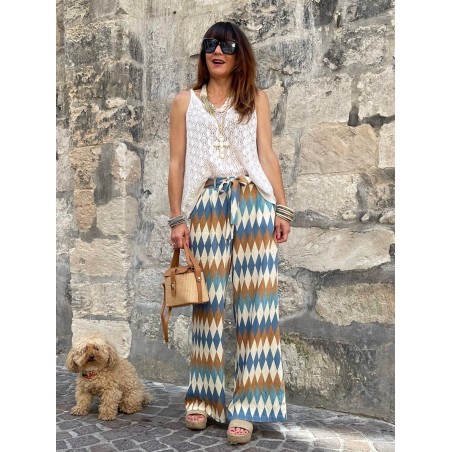 Top crochet écru