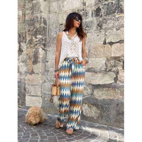 Top crochet écru