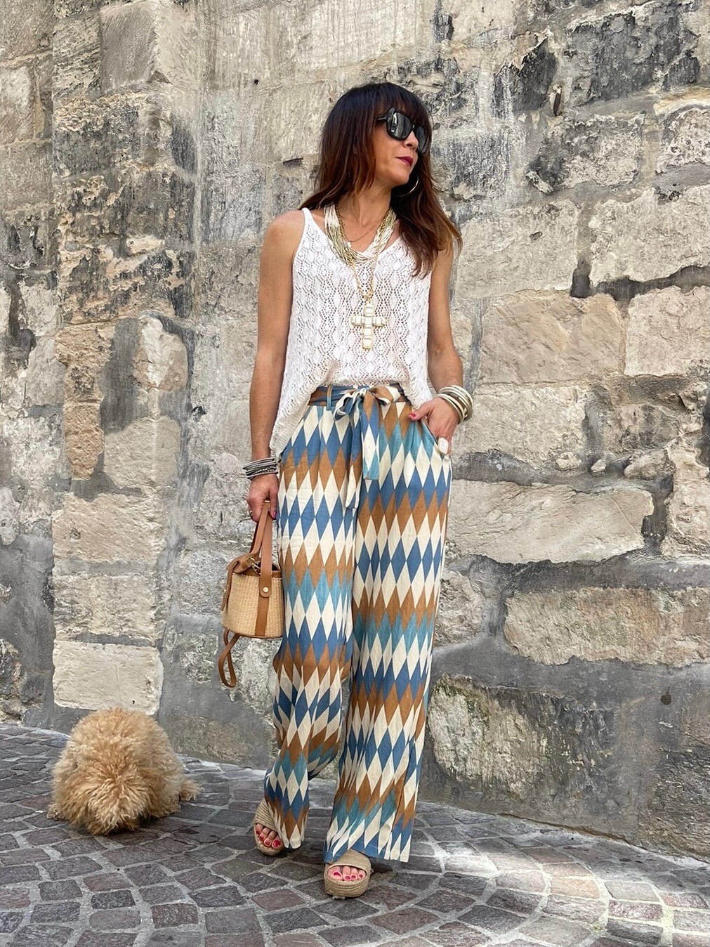 Top crochet écru