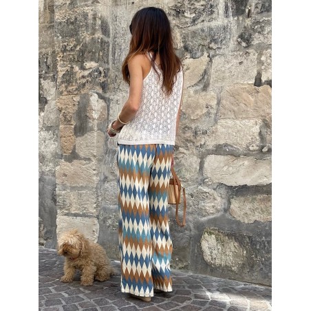 Top crochet écru