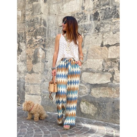 Top crochet écru