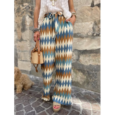 Pantalon fluide à motifs