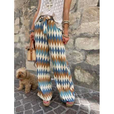 Pantalon fluide à motifs
