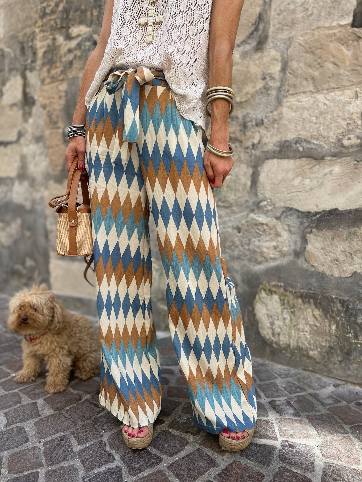 Pantalon fluide à motifs