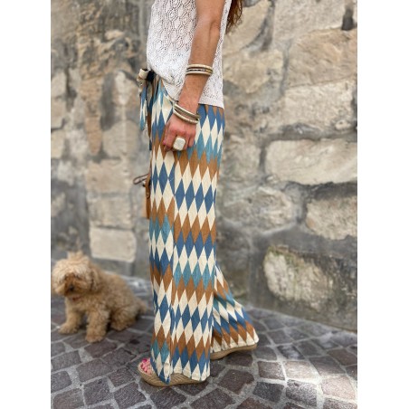 Pantalon fluide à motifs