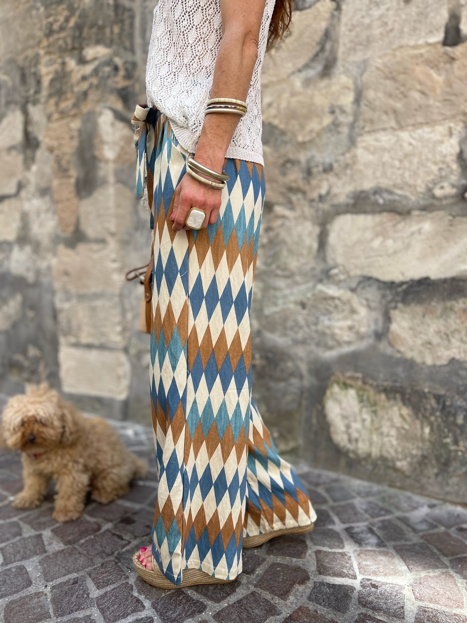 Pantalon fluide à motifs