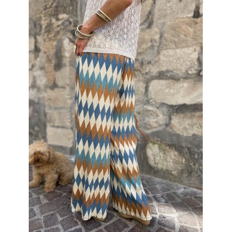 Pantalon fluide à motifs