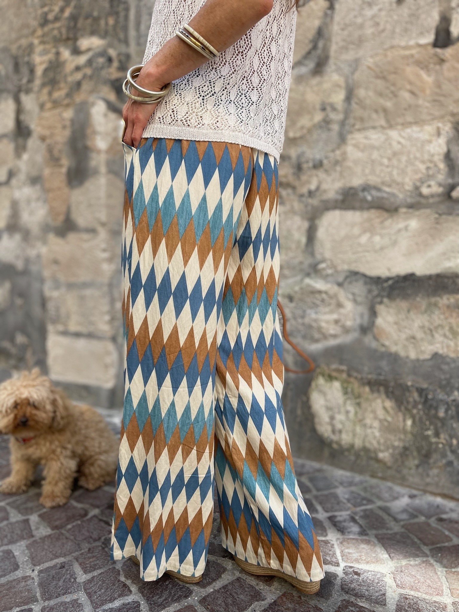 Pantalon fluide à motifs
