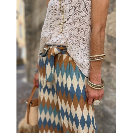 Pantalon fluide à motifs