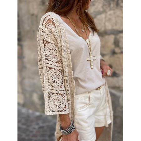 Short denim blanc