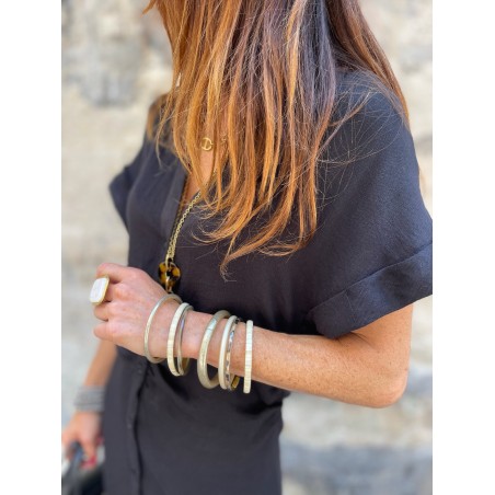 Robe longue froncée noire