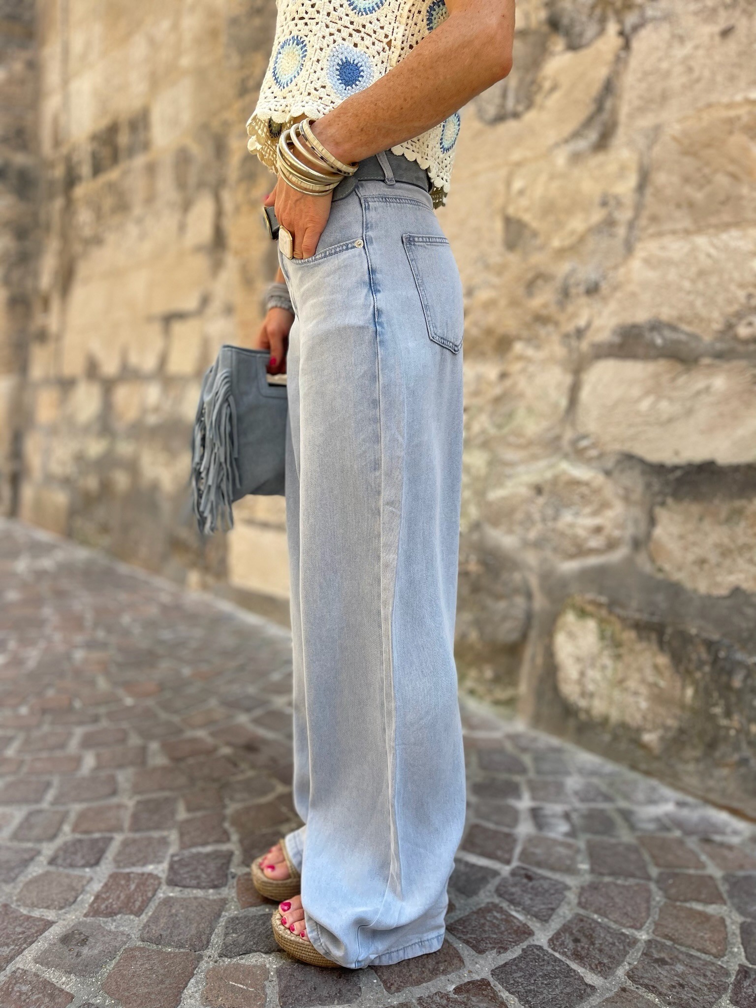 Flare denim fluide