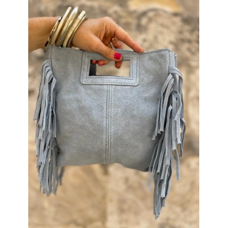 Sac bleu à franges