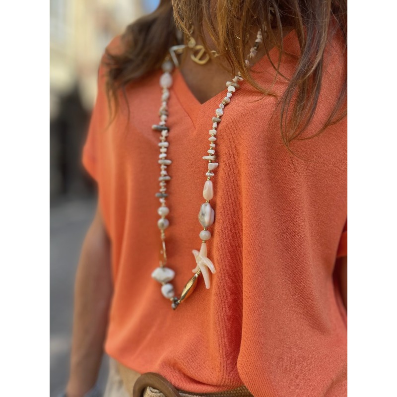 Collier sautoir coquillages