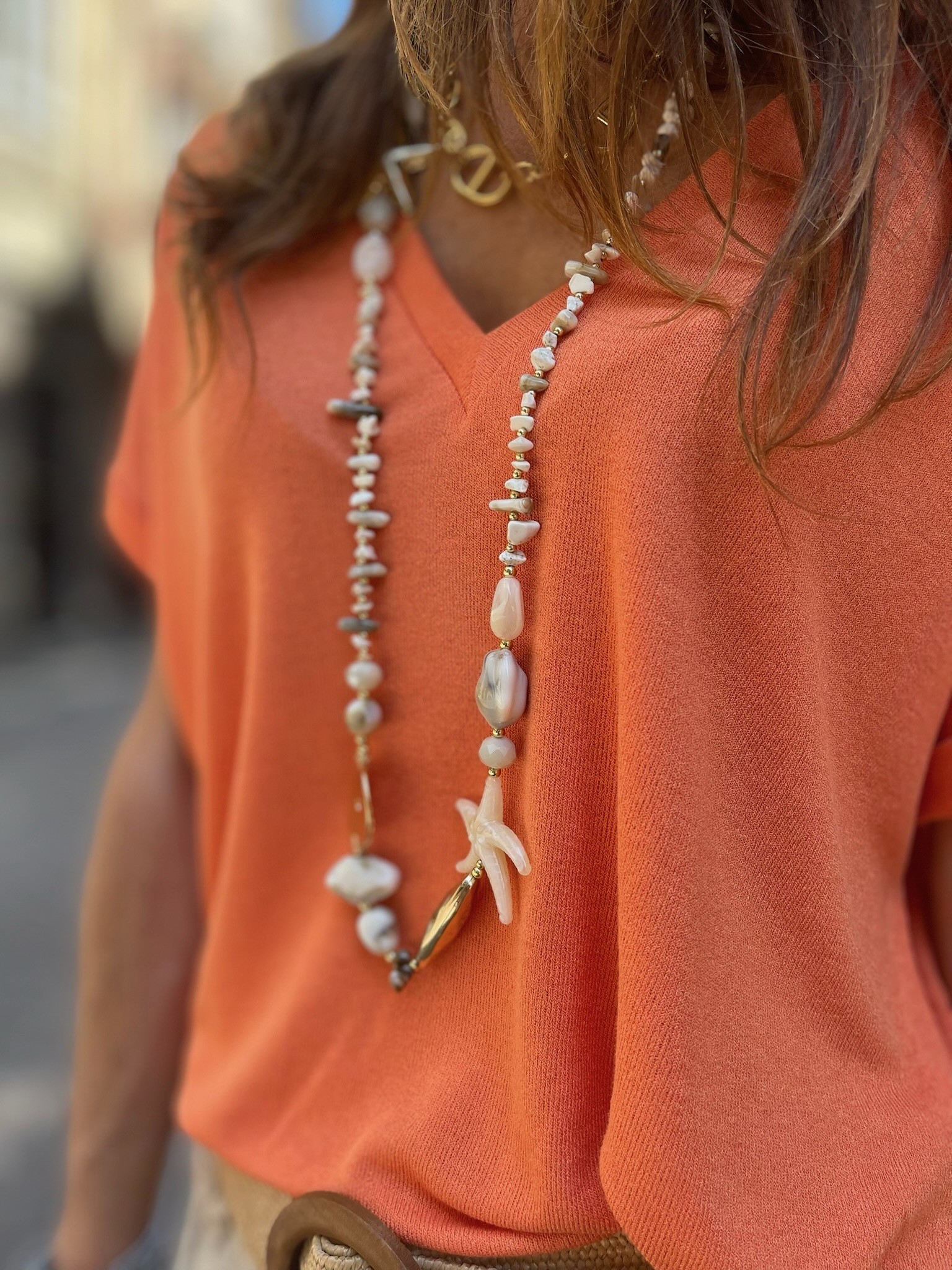 Collier sautoir coquillages