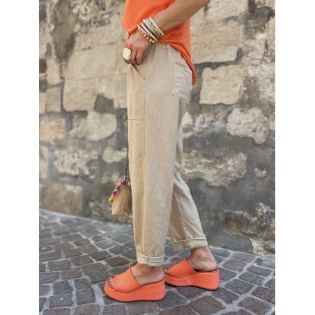 Jogging lin camel