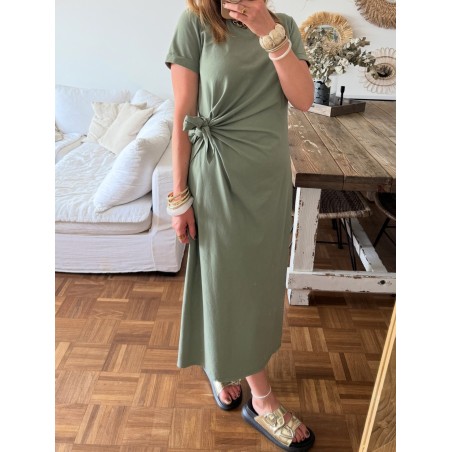 Robe longue kaki