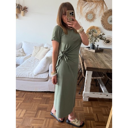 Robe longue kaki