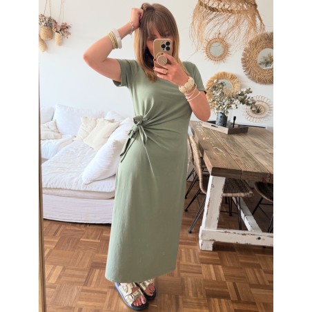 Robe longue kaki
