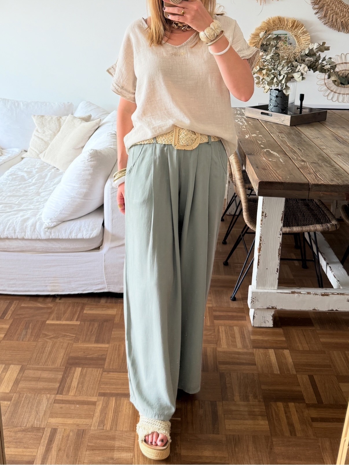 Top lin poisson beige