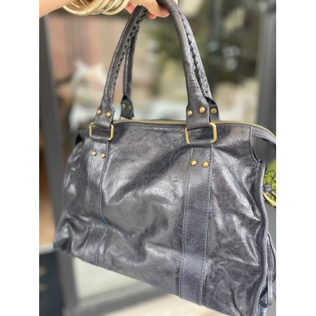 Sac hobo noir brillant